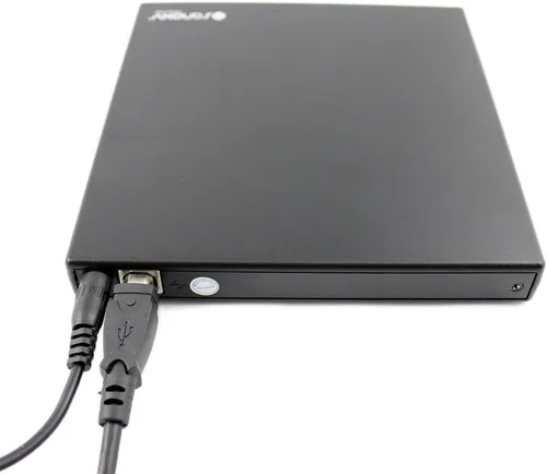 Vista 4 de SANOXY USB 2.0 portátil delgado externo DVD ROM CD-RW Combo Drive Writer con función de lectura y escritura (negro)