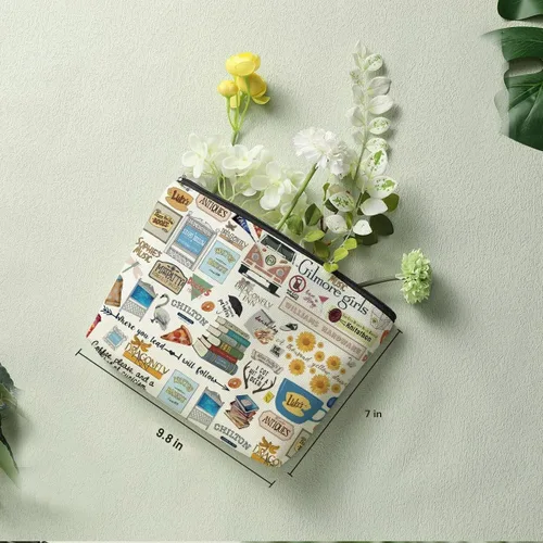 Vista 2 de Decohim Bolsa de maquillaje divertida inspirada en mercancía de programas de televisión, regalo para fanáticos de Lukes