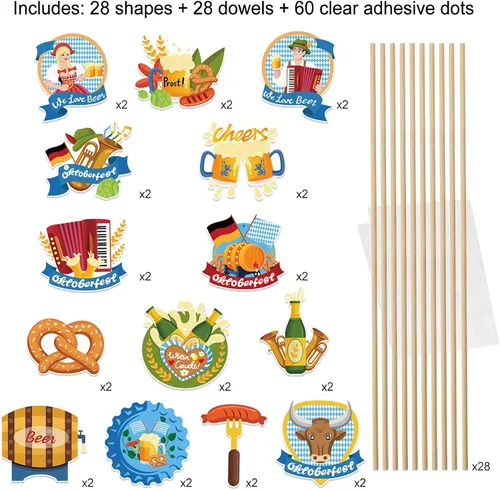 Vista 4 de Decoraciones para fiestas de Oktoberfest, centros de mesa para el Oktoberfest, centros de mesa alemanes para el Oktoberfest, fiesta de cerveza