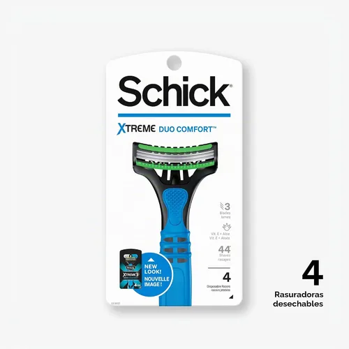 Vista 2 de Schick Xtreme 3 Duo Comfort - Maquinilla de afeitar desechable para hombre, 4
