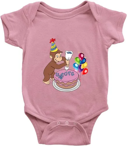 Vista 3 de Curious George Happy Birthday - Mameluco unisex de manga larga para bebé Azul