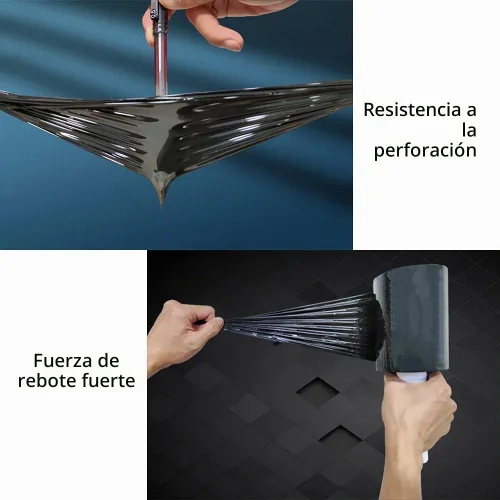 Vista 5 de Película elástica con asa, 5 pulgadas x 1000 pies, envoltura retráctil para suministros de mudanza, película de plástico negra autoadhesiva
