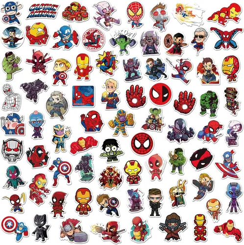 Vista 5 de 200 calcomanías de héroe para adolescentes, calcomanías de superhéroe, impermeables, con temática de leyendas de cómics, calcomanías para laptop