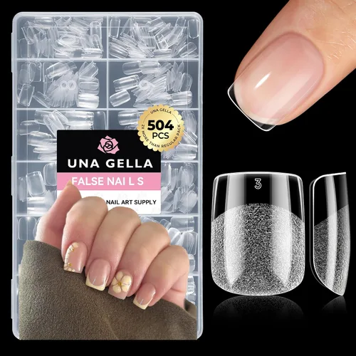 Vista 27 de UNA GELLA - Puntas de uñas de gel suave para pegar de 1.4 fl oz de secado por lámpara, permanente, pegamento de uñas fuerte para uñas acrílicas
