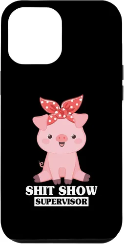 Vista 6 de Funda para iPhone 14 Humor Shit Show Supervisor Pig Shitshow Supervisor