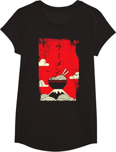 Vista 6 de Ramen Noodles Camiseta de arte japonés, Negro