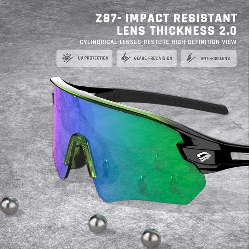 Vista 3 de TOREGE Z87 - Gafas de sol para hombres y mujeres, ciclismo, pesca, correr, conducir, béisbol, antiniebla, gafas de sol deportivas, protección UV