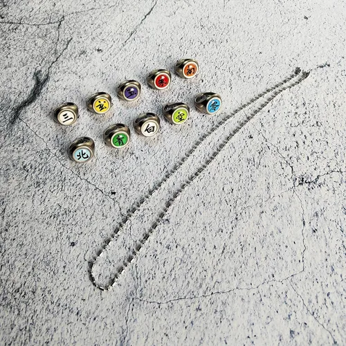Vista 6 de Anime Rings Set Adjustable with Necklace Jewelry Cosplay Stuff Props Accessories