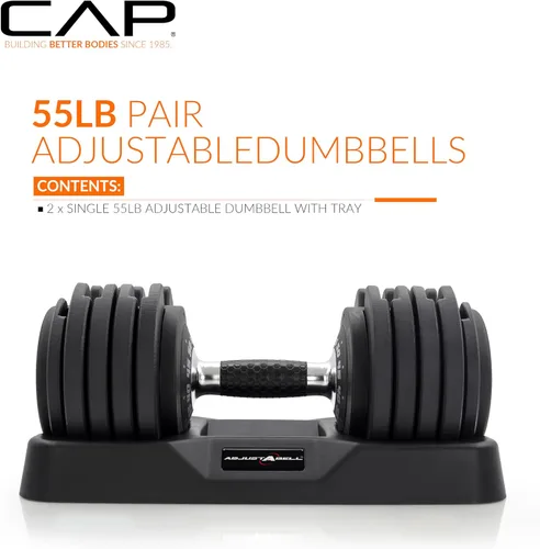 Vista 22 de CAP ADJUSTABELL - Juego de mancuernas ajustables de selección rápida de primera calidad para entrenamiento de fuerza, individuales y pares, 12.5