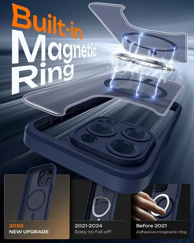 Vista 570 de TOCOL Funda para iPhone 11, compatible con Magsafe, protección completa de cámara, imanes integrados, protección contra caídas, funda translúcida