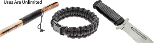 Vista 4 de SE Survivor Series 7-Strand 550 Paracord, 100' - PC100BK55