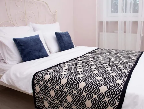 Vista 5 de SAOL Bufanda de cama de punto suave para sofá, cama, corredor, funda decorativa de mezcla de lana (gris, Queen, 80 x 32 pulgadas)