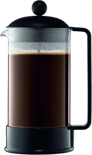 Vista 7 de Bodum 12oz Brazil French Press Coffee Maker, High-Heat Borosilicate Glass, Black - Made in Portugal Negro