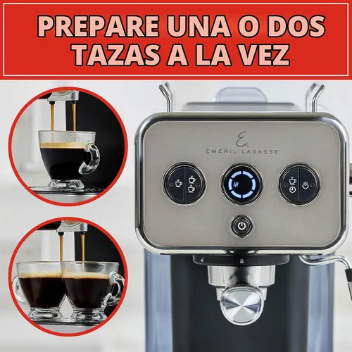 Vista 7 de Emeril Lagasse Pro Espresso Machine, bomba de presión de 15 bar
