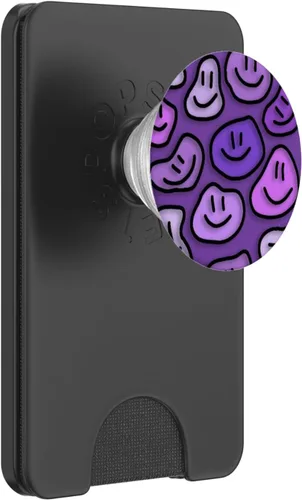 Vista 7 de estética lavanda púrpura remolino líquido goteo sonrisa cara PopSockets estándar PopGrip