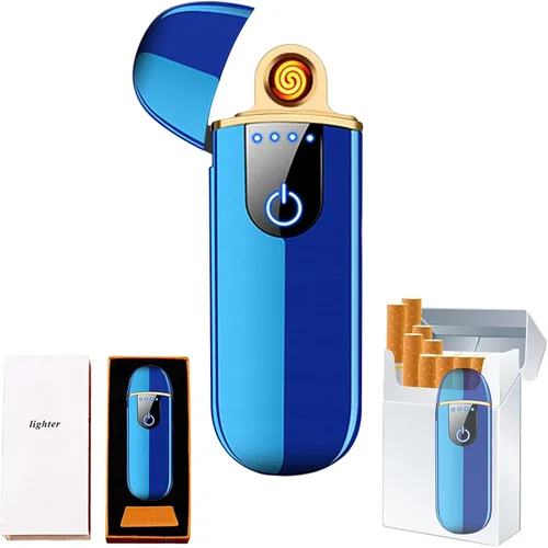 Vista 11 de Encendedor electrónico inteligente dorado – Mini USB recargable, resistente al viento, encendido táctil, plasma, con indicador de encendido