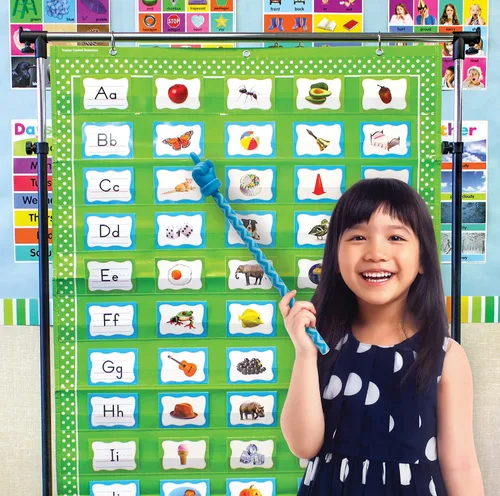 Vista 2 de Teacher Created Resources Puntero de mano Aqua Chevron (TCR20676)