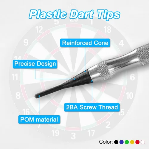 Vista 5 de PATIKIL Puntas de dardo de plástico 2BA Hilo Soft Dart Punta de plástico Punta suave
