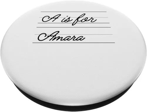 Vista 2 de Personalizado A es para Amara Nombre Estudiante Kindergarten Niña PopSockets Estándar PopGrip