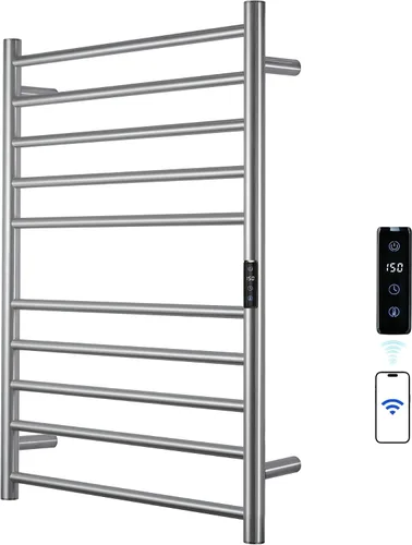 Vista 12 de Toallero Eléctrico con Control de Voz para Alexa y Google Home, TUYA - Calentador de Toallas de Baño Montado en la Pared, Enchufable