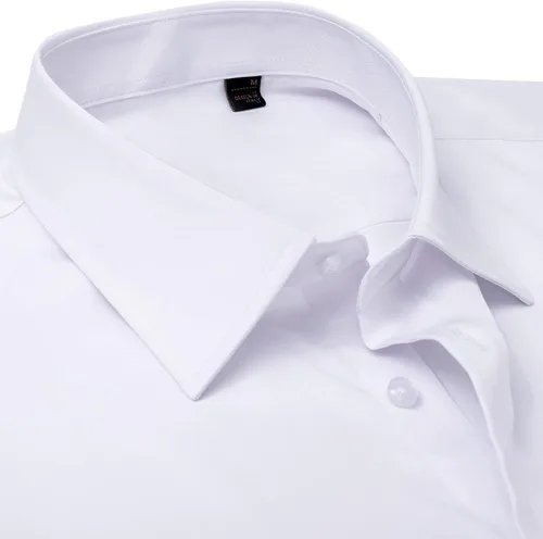 Vista 3 de DEMEANOR Camisas de vestir para hombre, camisas de vestir de manga larga para hombre, camisas ajustadas con botones, camisas grandes y altas