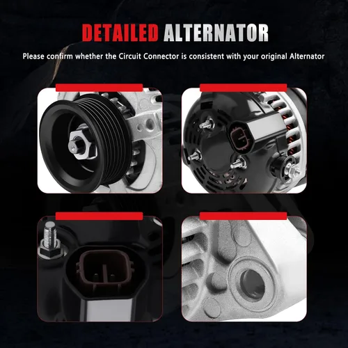 Vista 5 de AND0339 11150 11151 31100-RDJ-A01 Alternador compatible con Acura MDX RL TL para Honda Odyssey Pilot Ridgeline 3.2 3.5L 3.7L, 11099 Alternador