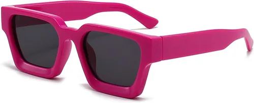 Vista 149 de AIEYEZO Gafas de sol cuadradas para mujeres y hombres, gafas de sol cuadradas con montura gruesa, estilo de diseñador simple