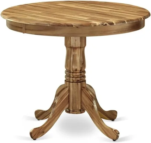 Vista 16 de East West Furniture ANT-ABK-TP Mesa de Comedor Antigua - una Mesa Redonda de Cocina con Superficie/Tablero y Base de Pedestal, 36x36 Pulgadas, Negro