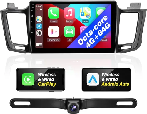 Vista 7 de Para RAV4 Actualización Android Radio Pantalla Táctil Compatible con Carplay Android Auto, Coche Estéreo Bluetooth Navegación Media Player GPS WiFi