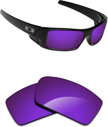 Vista 34 de Alphax Polarized Replacement Lenses for Oakley Gascan OO9014 60mm Sunglasses Glare Reduction Precision Cutting Espejo de oro de 24 quilates