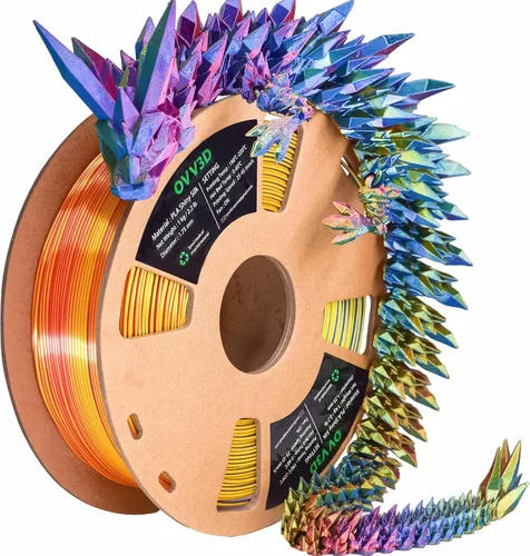 Vista 38 de OVV3D - Filamento PLA para impresora 3D de 8.82 oz x 4 bobinas, PLA Transparente Pla Multicolor