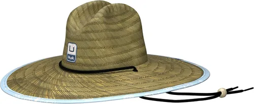 Vista 9 de HUK Sombrero de paja para hombre, de ala ancha, para pesca y playa Peces y banderas - Vela