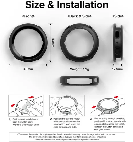 Vista 8 de Ringke Air Sports - Funda compatible con Samsung Galaxy Watch 5 de 1.575 pulgadas (1.575 in), suave, flexible, ligera, delgada, de poliuretano