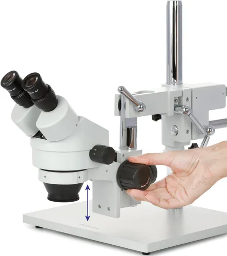 Vista 4 de AmScope SM-4BZ-80S Microscopio de zoom estéreo binocular profesional, ocular WH10x, aumento de 3.5X-90X, objetivo de zoom 0.7X-4.5X, anillo de luz