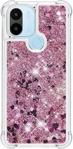 Vista 77 de Funda de silicona transparente con purpurina para Xiaomi Redmi A1 Bling Liquid Clear Star Heart Silicone Bumper a prueba de golpes, funda Azul