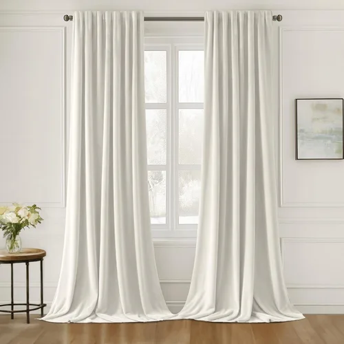 Vista 17 de MIULEE Cortinas de Terciopelo Negro de 84 Pulgadas de Largo 2 Paneles - Cortinas de Ventana con Pliegues Pinzados de Lujo que Oscurecen