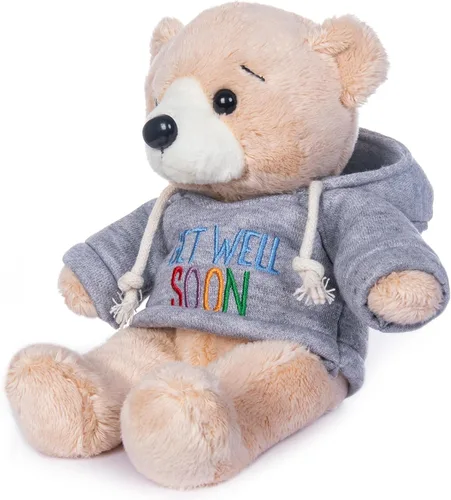 Vista 3 de My OLi Oso de peluche Get Well Soon de 7 pulgadas, animal de peluche con capucha, oso suave de recuperación rápida, felpa cómoda para visitas al