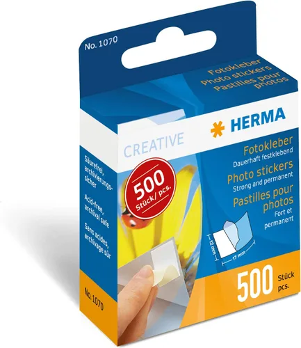 Vista 2 de HERMA 9370 Photo Tapes, Pack of 20,000 Double-Sided Self-Adhesive Tapes for Albums, Scrapbooks, Guest Books, Adhesive Pads in Dispenser Box, White