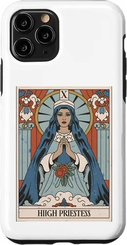 Vista 10 de Funda gráfica espiritual mística para iPhone 15 The Highest Priestess Tarot Card