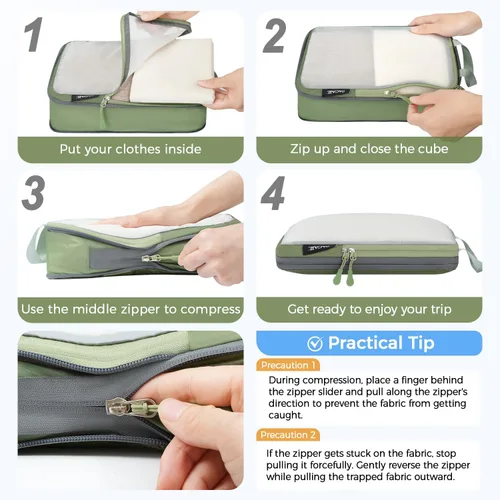 Vista 29 de BAGAIL 4 Set/6 Set Ultraligero Compresión Embalaje Cubos Organizador de Embalaje para Accesorios de Viaje Equipaje Maleta Mochila