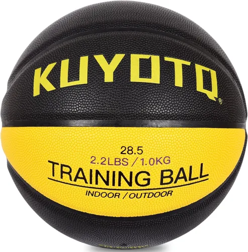 Vista 18 de KUYOTQ 3LBS/3.3LBS/2.2LBS Weighted Heavy Training Basketball 29.5/28.5" in and Outdoor Improving Handling Dribbling Passing Rebounding Skill Negro
