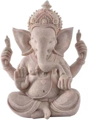 Vista 10 de Estatua de Dios indio, Señor Ganesha, estatua de elefante hindú, esculturas de Buda de ídolo Ganpati, regalo hindú, templo para el hogar