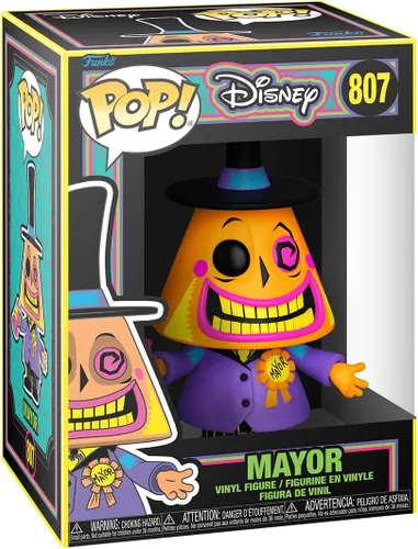 Vista 3 de POP Disney: The Nightmare Before Christmas – Mayor (luz negra) Funko Figura de vinilo (con funda protectora de caja compatible), multicolor, 3.75