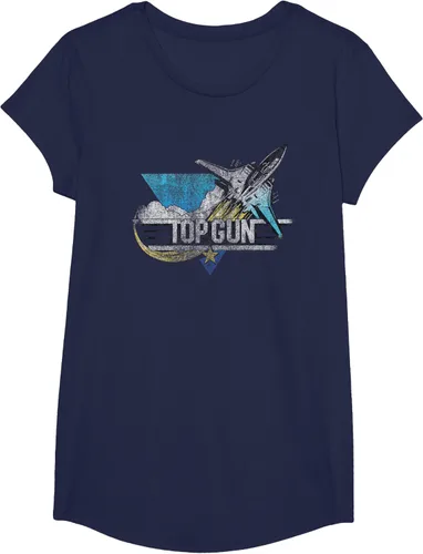 Vista 28 de Top Gun Illustrated F-14 Triangle Art Camiseta, Azul / Patchwork, S Azul Marino