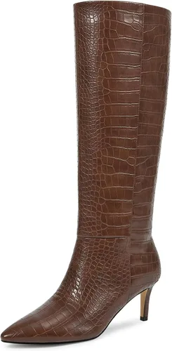 Vista 13 de wetkiss Botas altas hasta la rodilla para mujer, con tacón de gatito y diseño de punta puntiaguda, clásicas y sexys