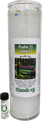 Vista 3 de Kit de velas vestidas Salmo 23 - Veladora Kit Salmo 23