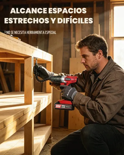 Vista 3 de AVID POWER Juego de taladro inalámbrico de litio de 20 V Max, kit de taladro eléctrico con batería y cargador, portabrocas sin llave de 3/8 1-rojo