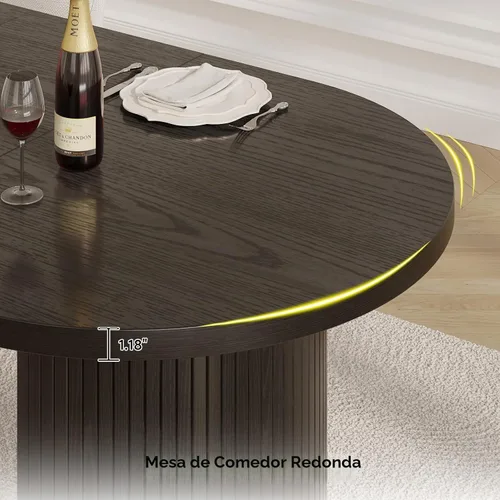 Vista 5 de ONBRILL - Mesa de comedor ovalada de 70.8 pulgadas para mesa de comedor ovalada de 4 a 6 pulgadas con base curvada, color negro Mesas de cocina