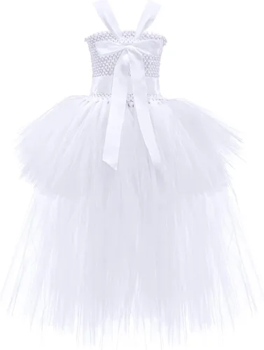 Vista 4 de Vestido tutú para niñas, vestidos de tul, vestido de hada de Halloween para niñas pequeñas, traje de fiesta de cumpleaños, vestido de graduación