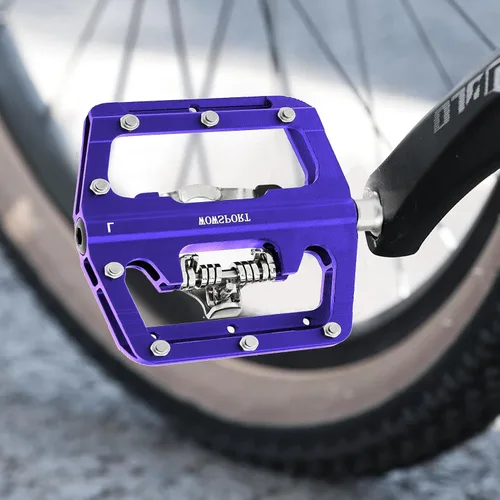 Vista 7 de Wowsport Pedales sin clip MTB para un rendimiento definitivo con compromiso SPD de doble cara